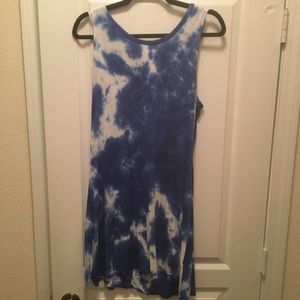 Blue and White Tye-Dye Dress